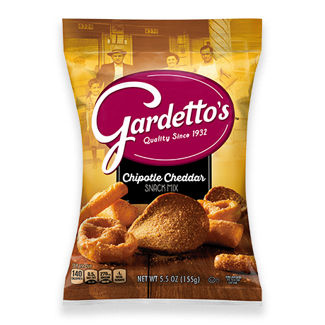 Gardetto's Chipotle Cheddar flavor snack mix, front of pack