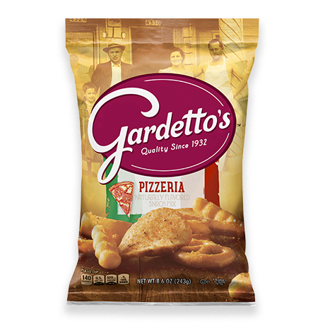 Gardetto's Pizzeria flavor snack mix, front of pack